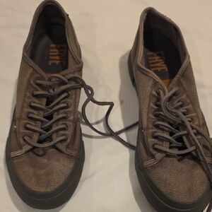 FRYE Olive Canvas Lace-Up Sneakers